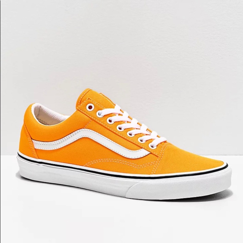 Vans Old Skool Neon Orange & White Skate Shoes